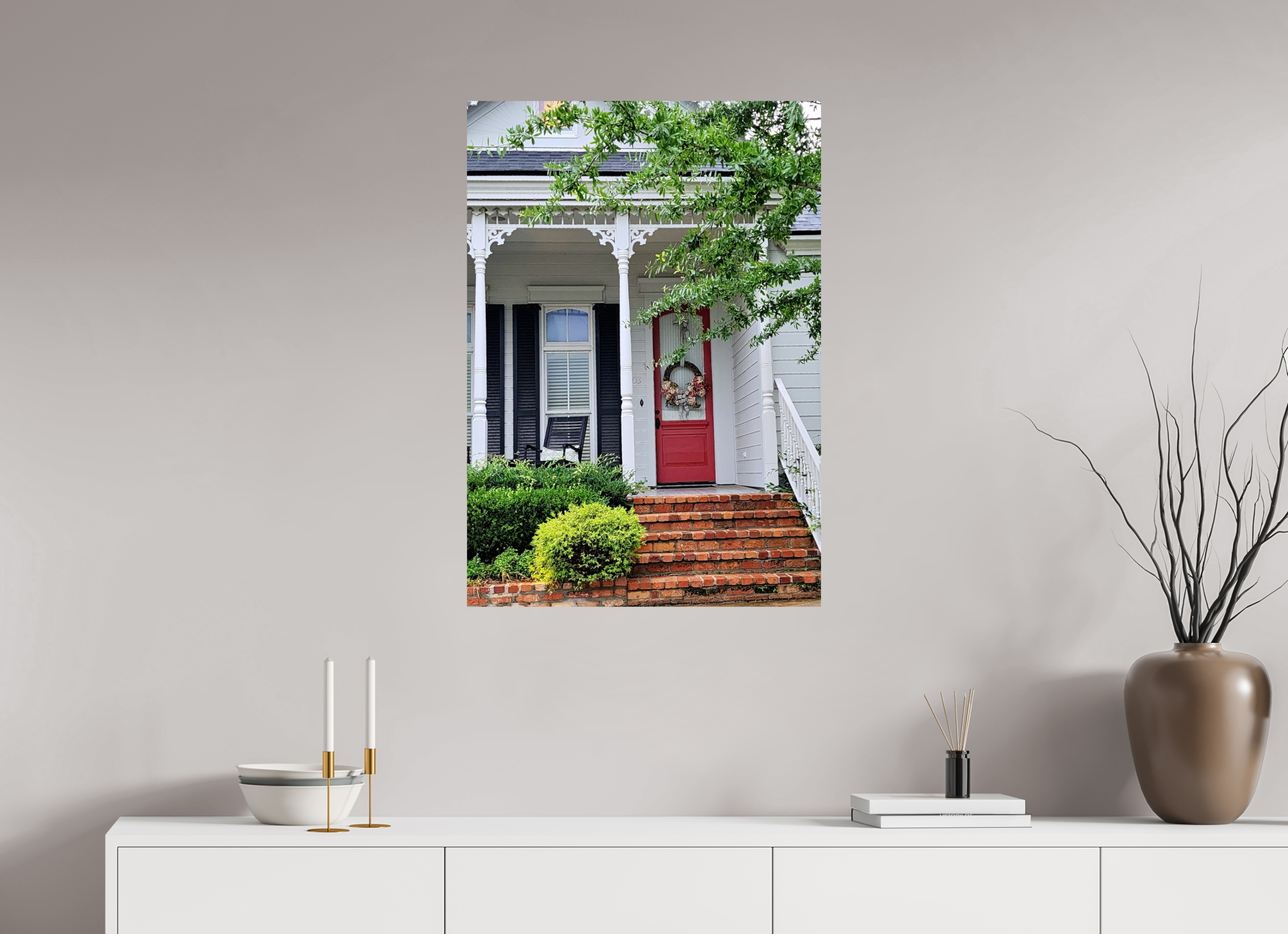 24 x 34.3″, Fuji Crystal DP II Red door with wreath