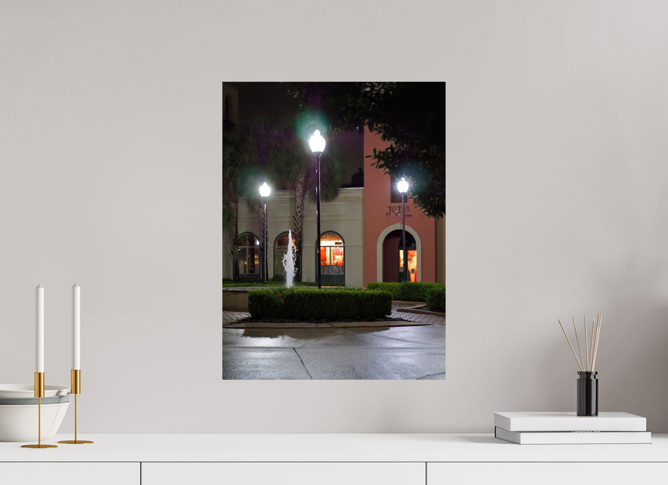 15 x 20″, Fuji Crystal DP II Plaza with fountain and store
