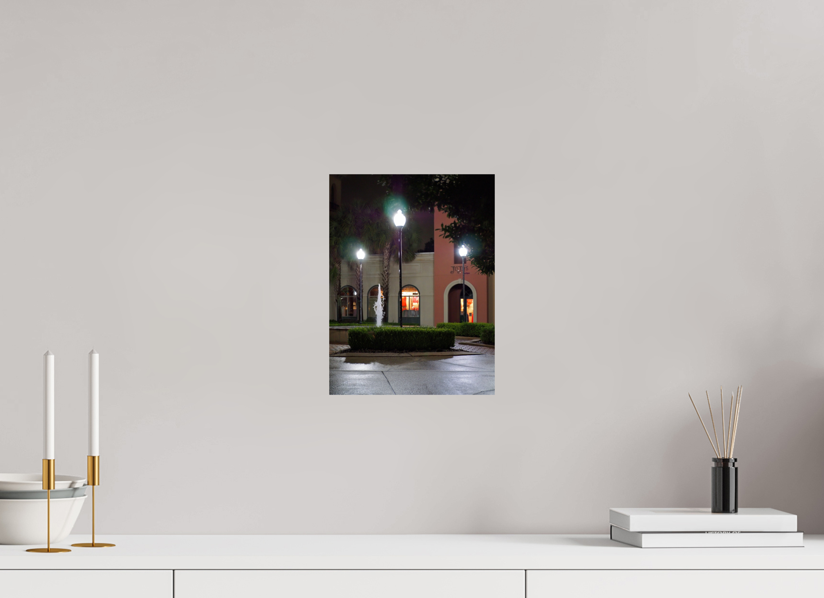 9 x 12″, Fuji Crystal DP II Plaza with fountain and store