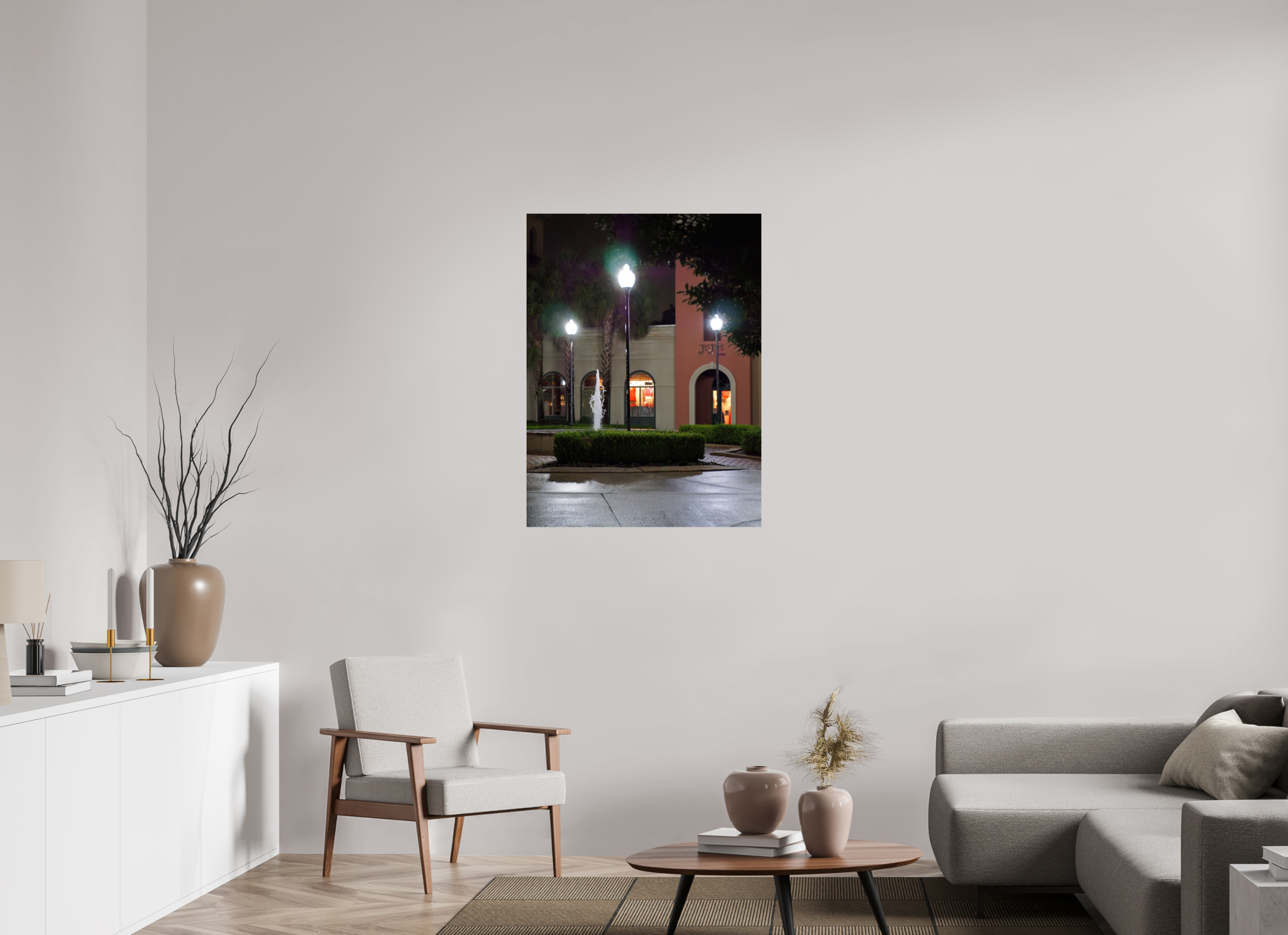 30 x 40″, Fuji Crystal DP II Plaza with fountain and store