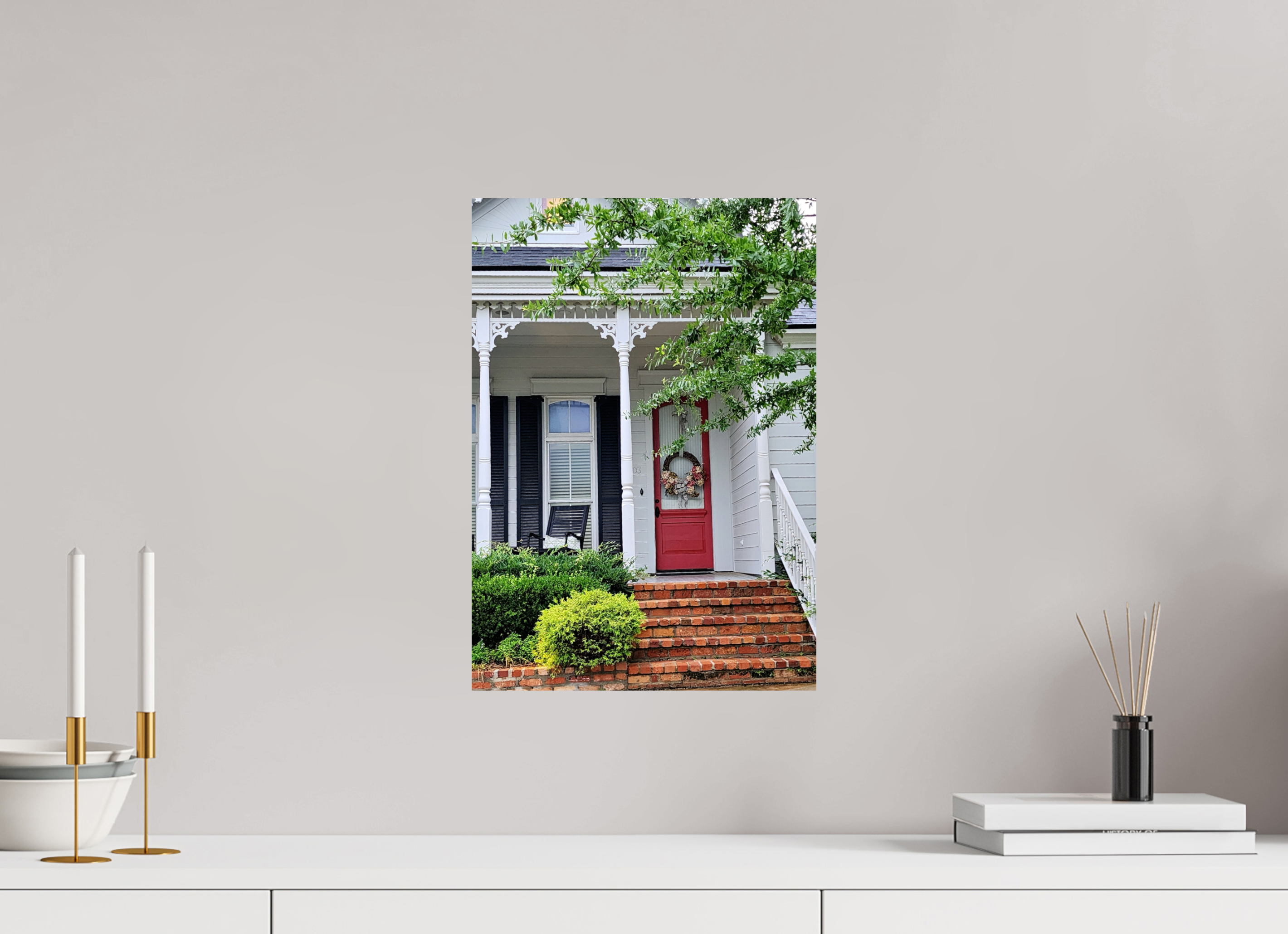 12 x 17.2″, Fuji Crystal DP II Red door with wreath