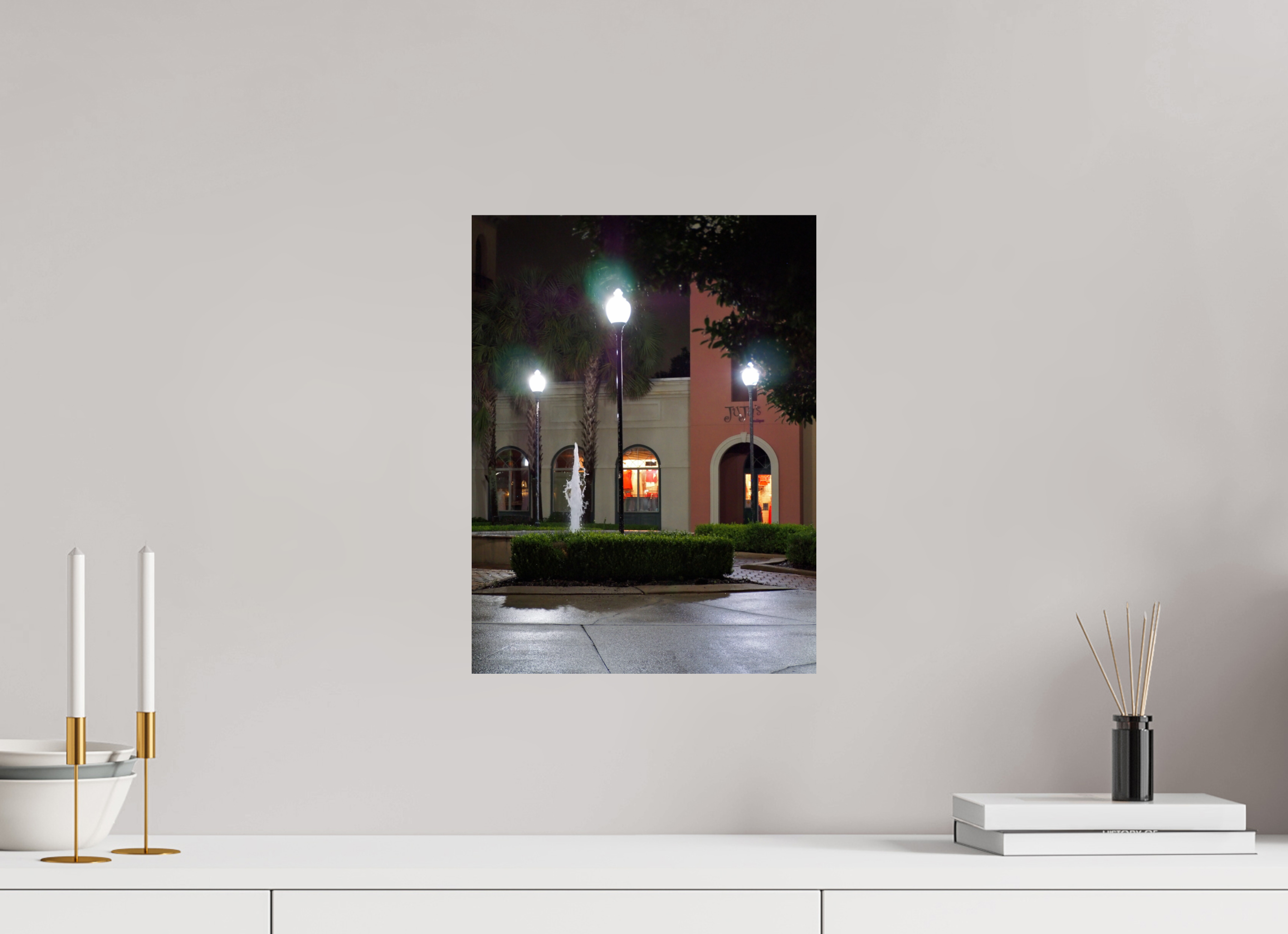 12 x 16″, Fuji Crystal DP II Plaza with fountain and store